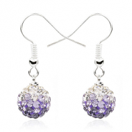 Oorbellen-Crystal-Bol-Lila-wit